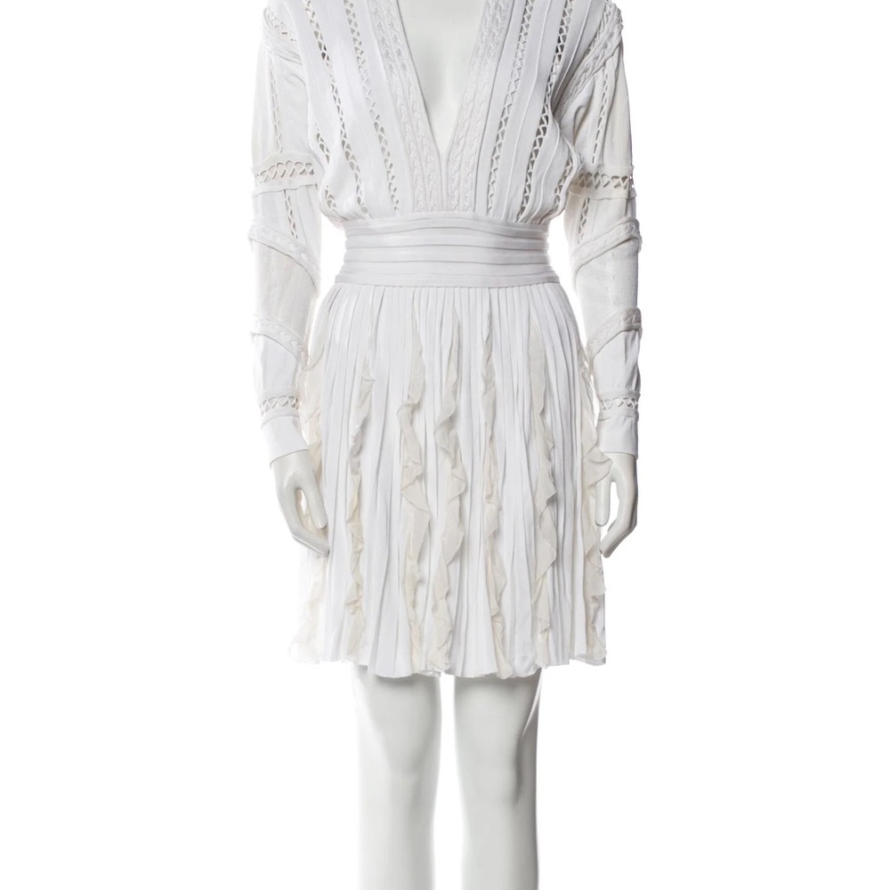 Givenchy White Long Sleeve Dress Ruffled
